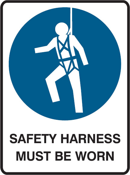 EWP Harness Safety Sign